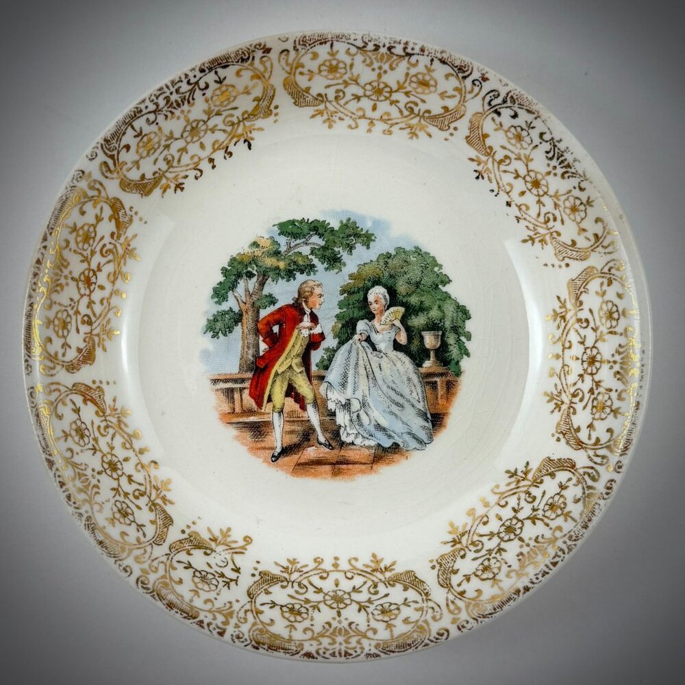 Vintage Stetson 22KT Gold George & Martha Washington Salad/Dessert Bowl 6"